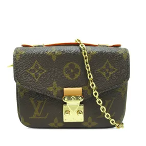 Brown Louis Vuitton Monogram Micro Metis Satchel