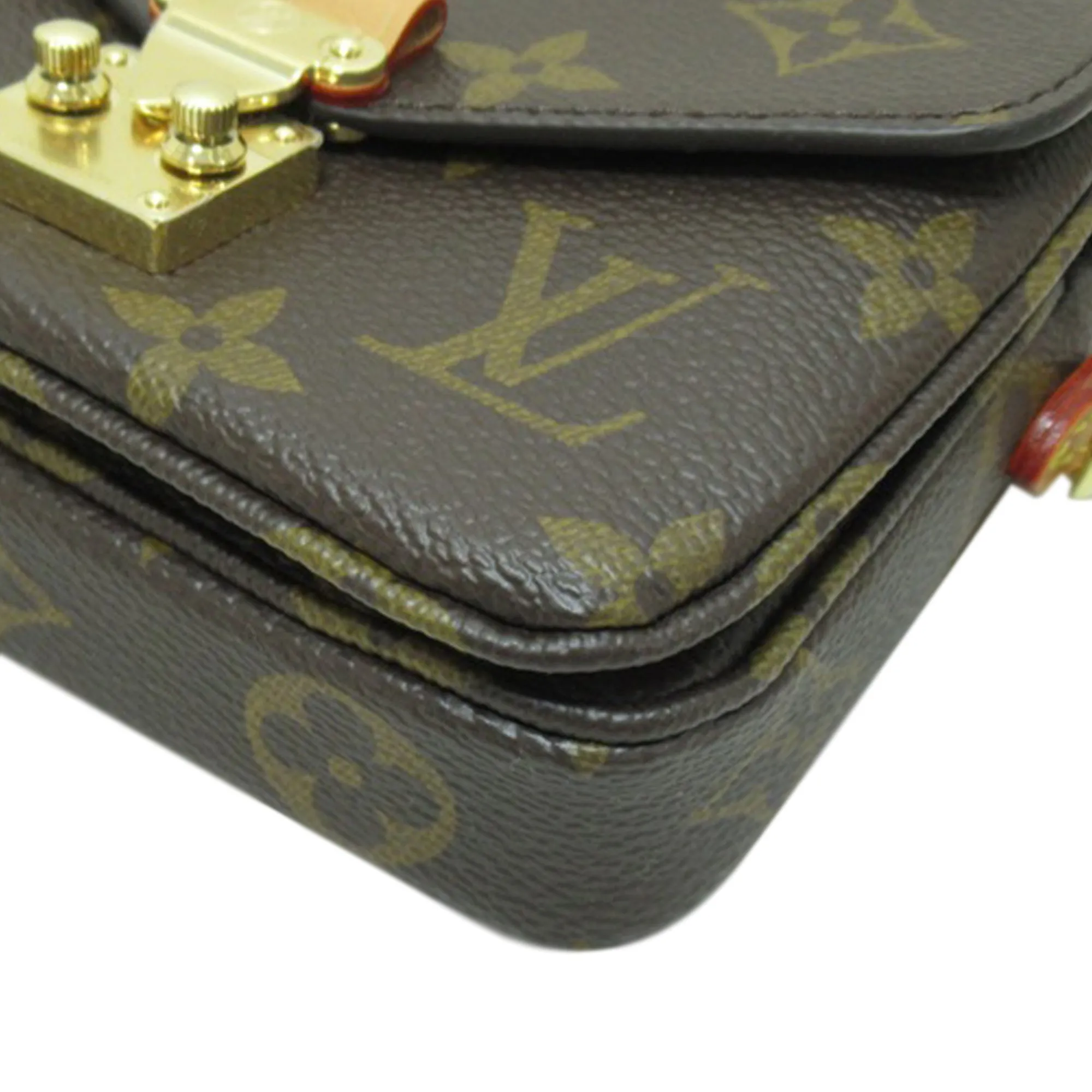 Brown Louis Vuitton Monogram Micro Metis Satchel