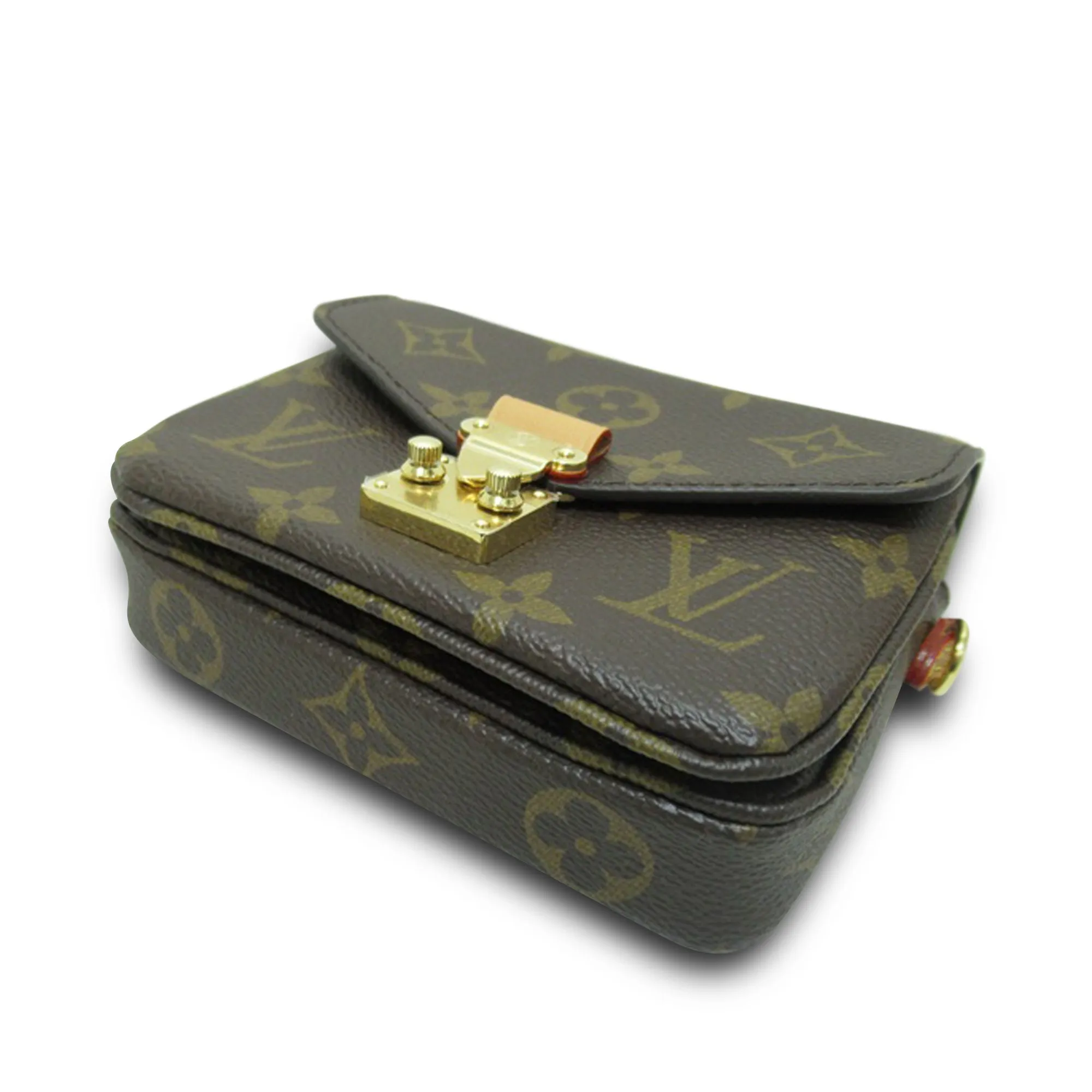 Brown Louis Vuitton Monogram Micro Metis Satchel