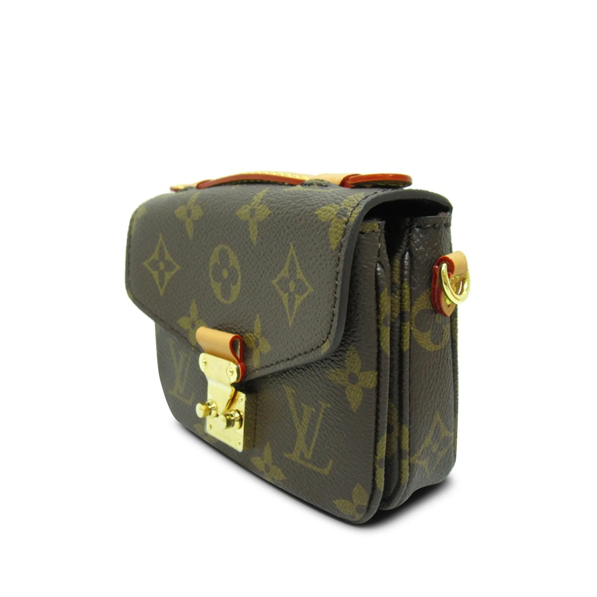 Brown Louis Vuitton Monogram Micro Metis Satchel