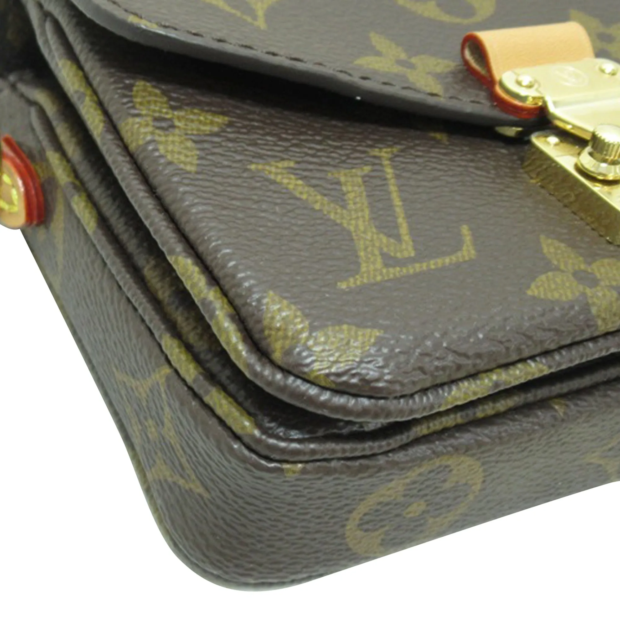 Brown Louis Vuitton Monogram Micro Metis Satchel