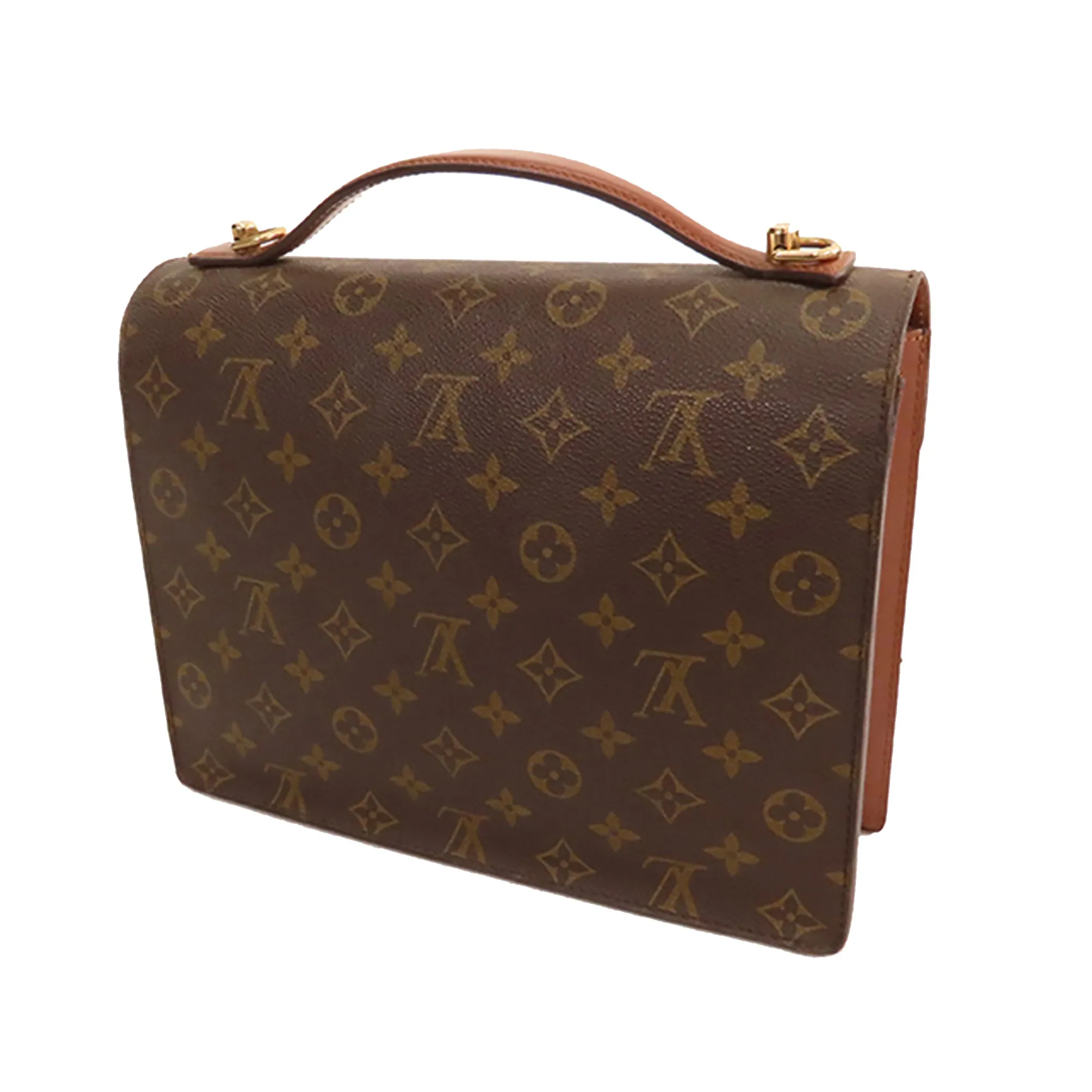 Brown Louis Vuitton Monogram Monceau 28 Satchel