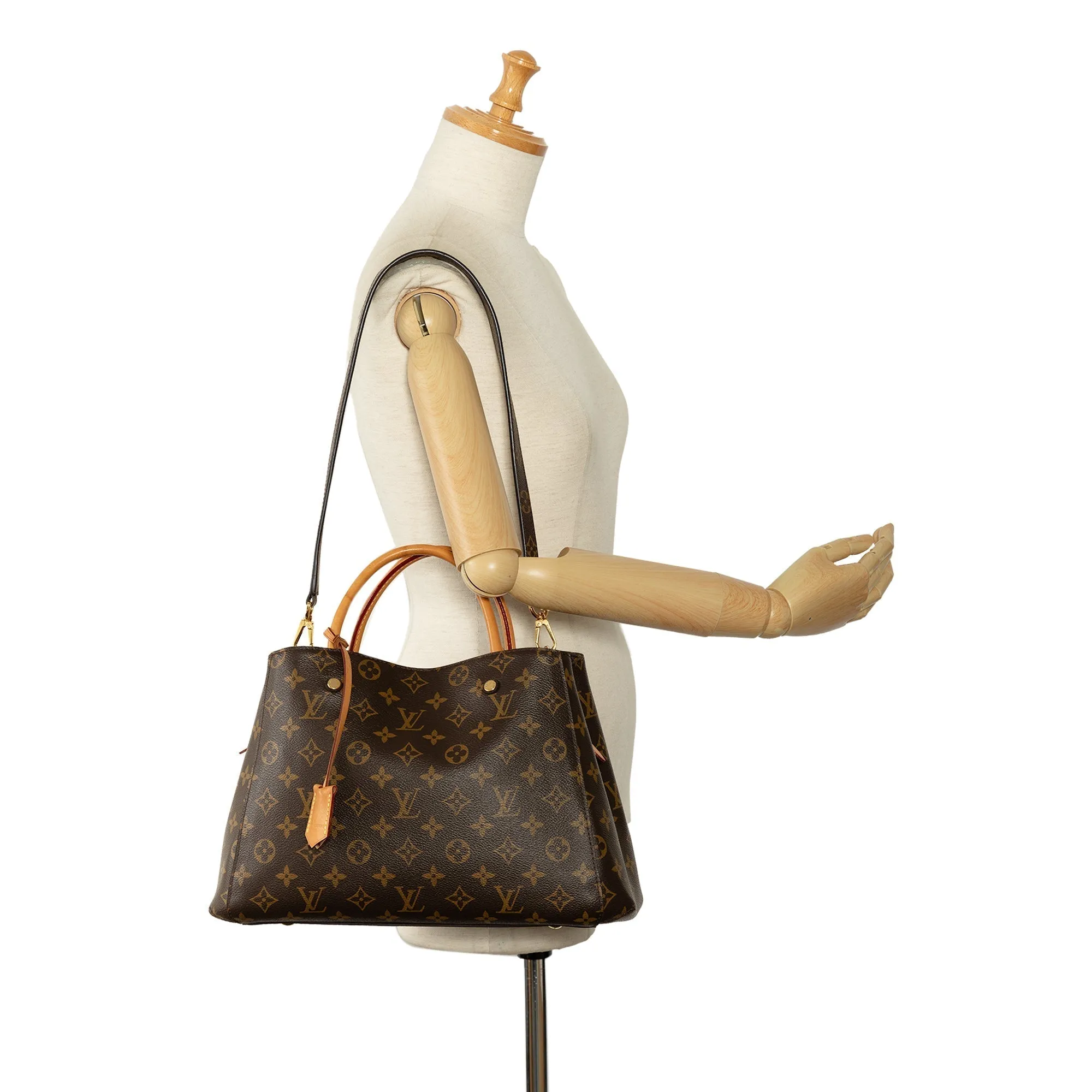Brown Louis Vuitton Monogram Montaigne MM Satchel