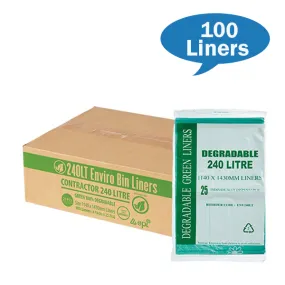 Contractor 240Lt Green Bin Liners