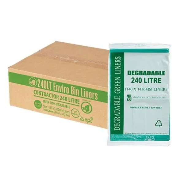 Contractor 240Lt Green Bin Liners