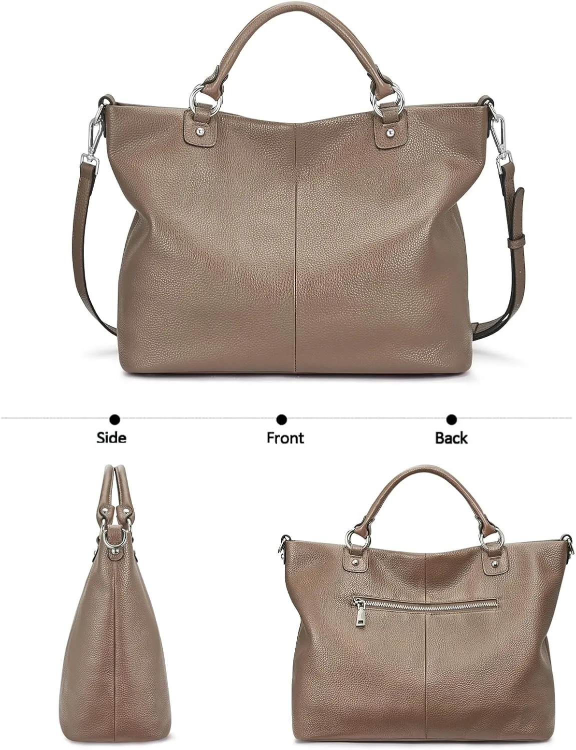 Kattee Women's Soft Leather Tote Bag, Top Satchel Purses and Handbags