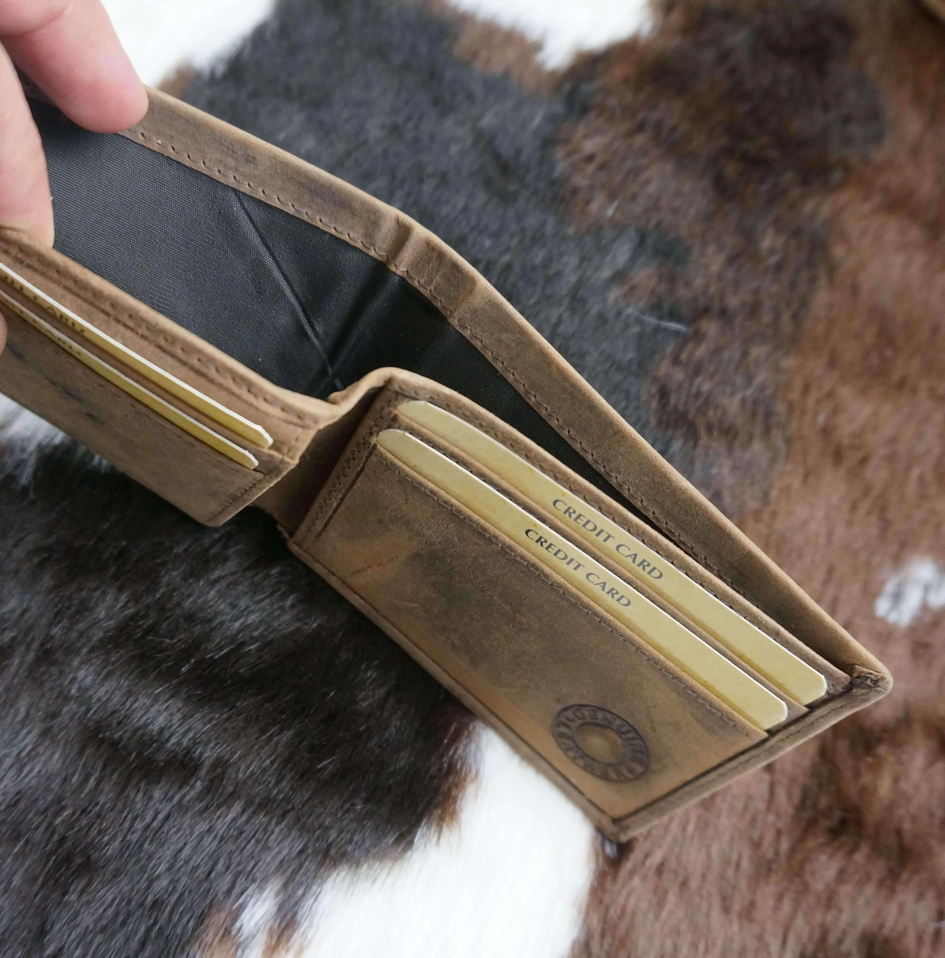 Personalised Slim Men Leather Wallet Tan - KALGHI