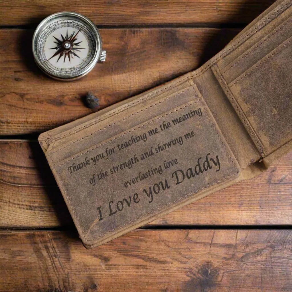 Personalised Slim Men Leather Wallet Tan - KALGHI