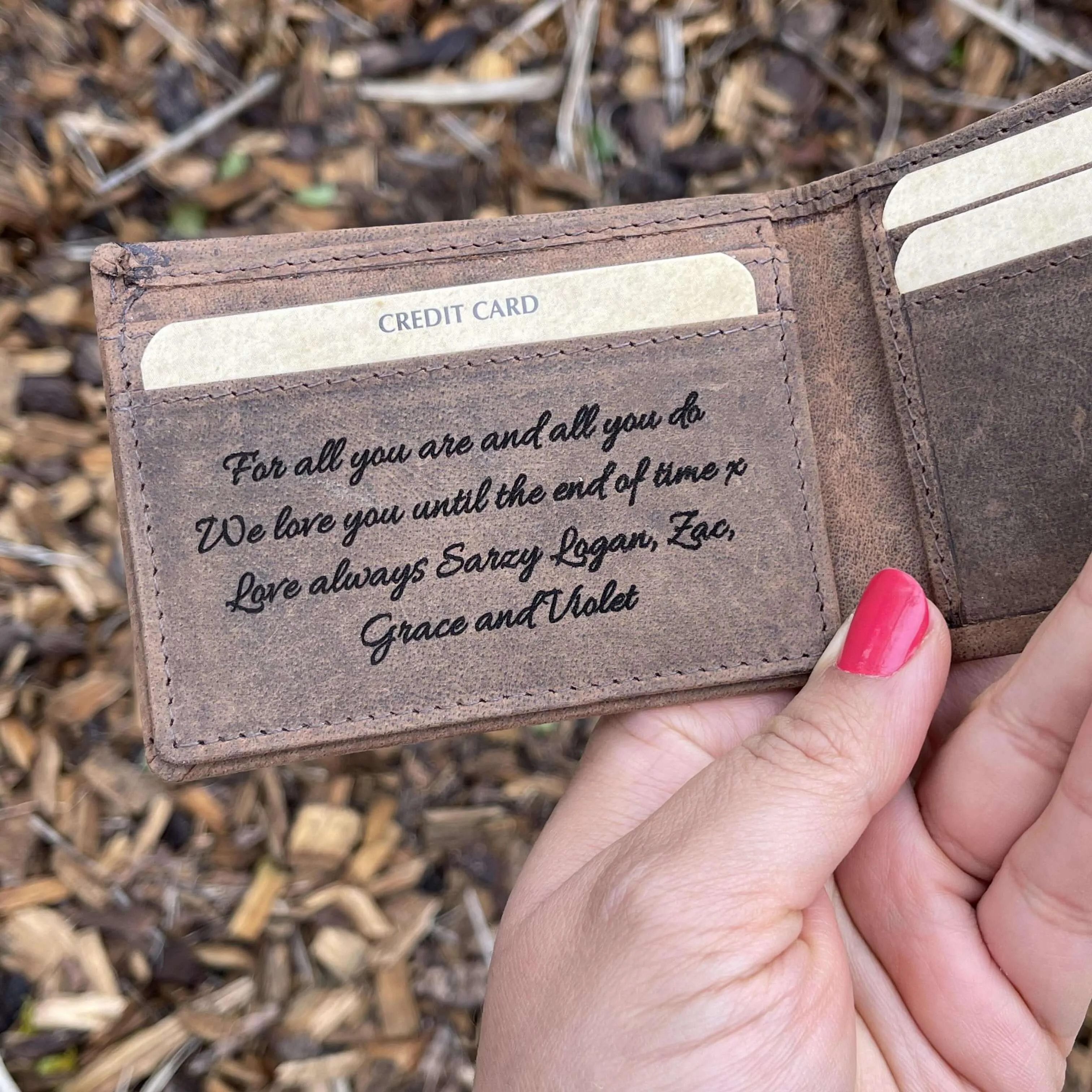 Personalised Slim Men Leather Wallet Tan - KALGHI