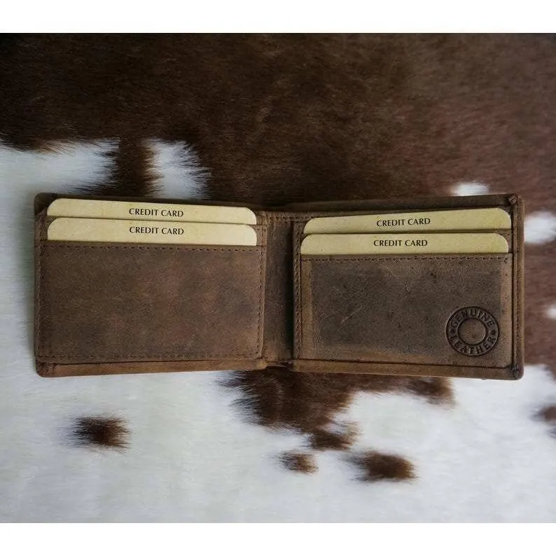 Personalised Slim Men Leather Wallet Tan - KALGHI
