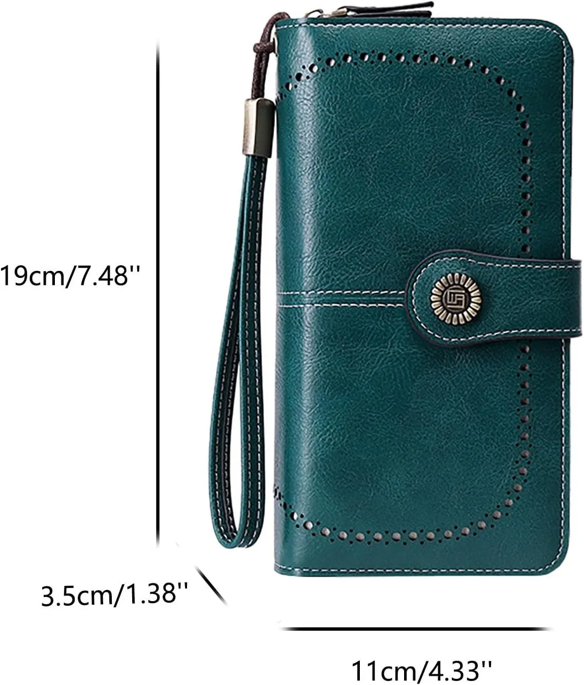 Rfid Wallet Women, Leather Wallet Wristlet, Rfid Blocking Zip Around Bifold Large Capacity Clutch Purses Credit Card Holder