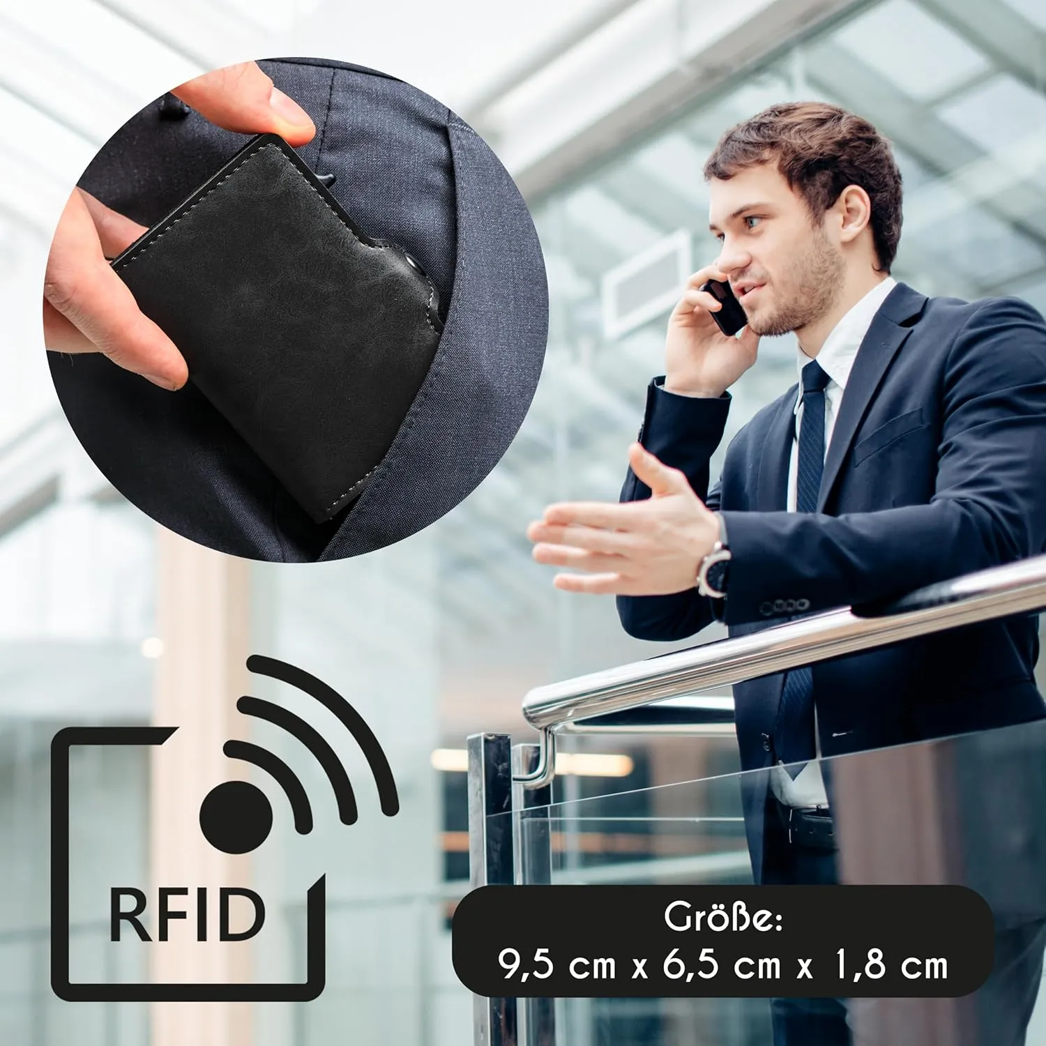 slimfin Slim Wallet with Coin Compartment - Card Holder - Men's Wallet - Wallet - Wallet - Card Holder Small/Mini with RFID Protection - Unisex
