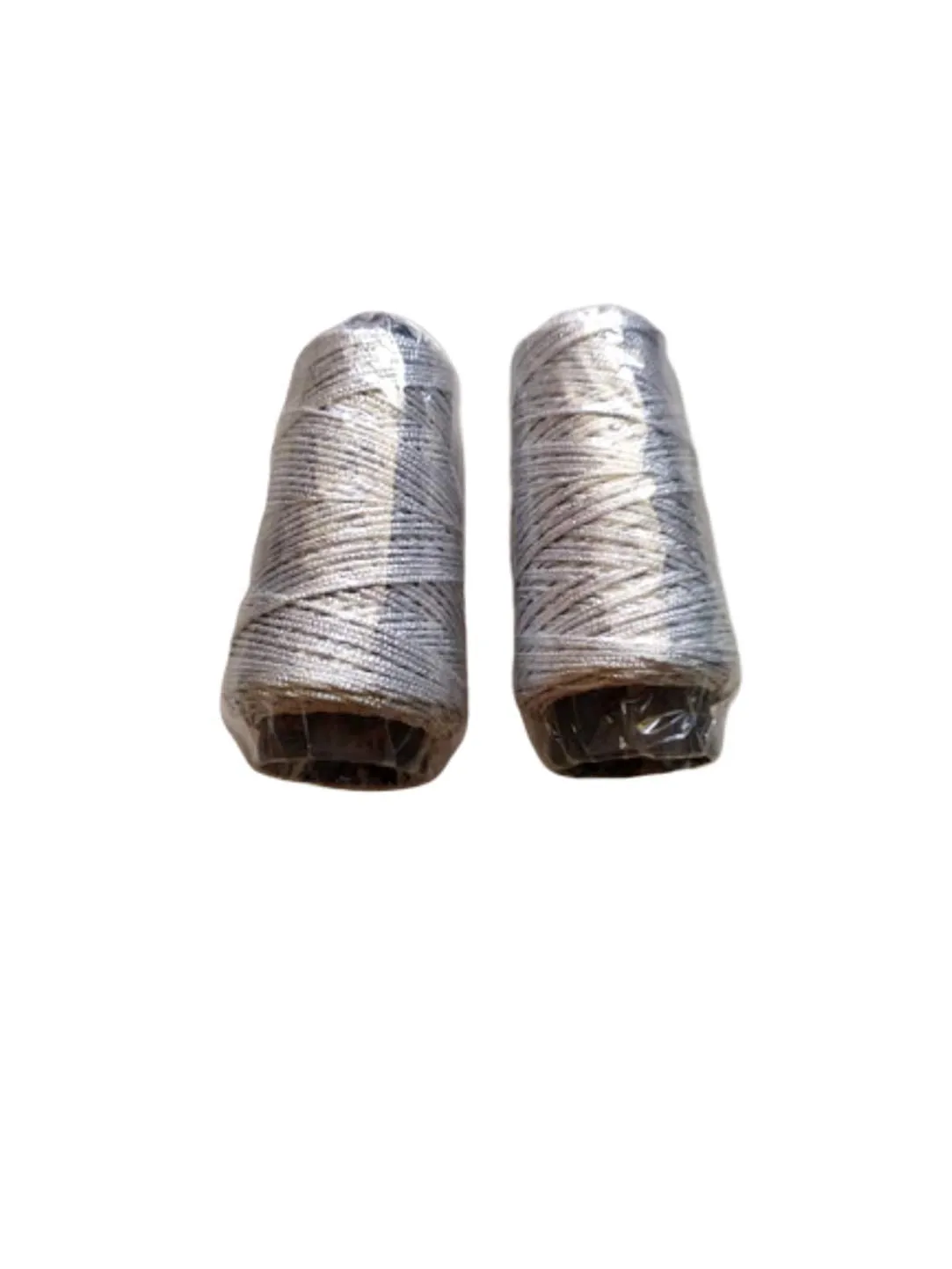 The Lovely Creations Silver Jari Knitting Yarn Crochet Yarn, Threads for Crochet Projects and Applique, Hand Bags, Making Lace Trim Set of 2