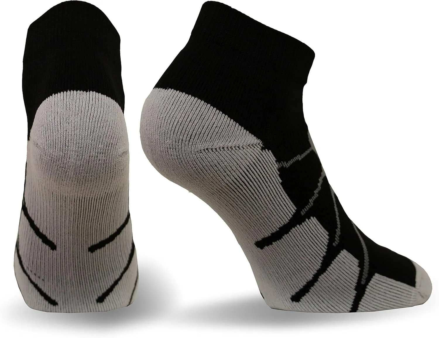Vitalsox Womens Modern Running-socks, Black/Grey, Medium US