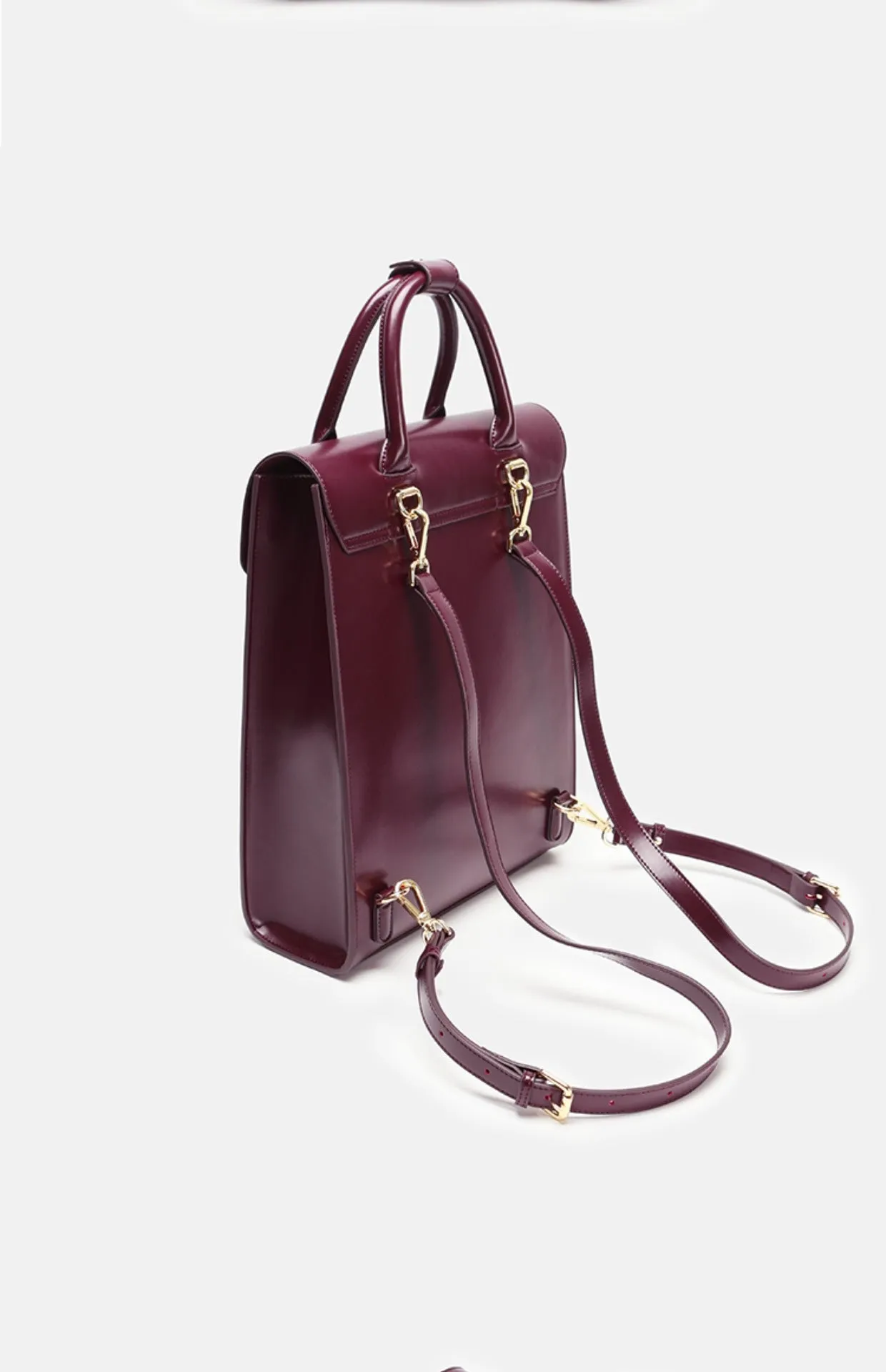 Womens Genunie Leaher Convertible Backpack Leather Laptop Briefcase Backpack